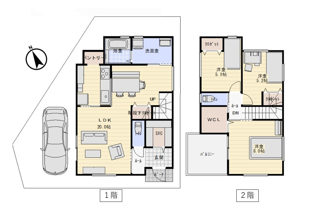 ハピレハウス天美パート1の間取り|A号地
