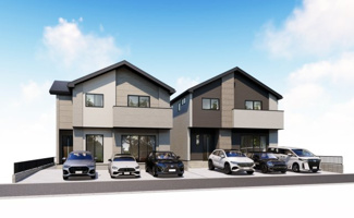 【外観パース】 | 行徳小学校・行健中学校区　郡山市八山田　-リガーレⅡ-　２期　全２棟　２号棟