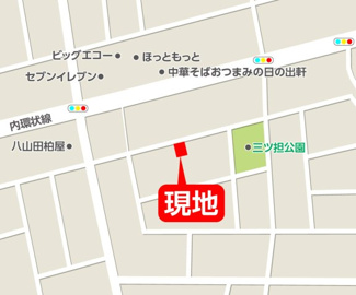 【地図】 | 行徳小学校・行健中学校区　郡山市八山田　-リガーレⅡ-　２期　全２棟　２号棟 | 人気の八山田６丁目エリア♪　商業施設・コンビニ・病院など生活に欠かせないお店が近隣にございます♪　閑静な住宅街に広々とした敷地でご新居に是非ご検討ください♪