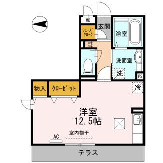 【間取り】 | セジュールオッツ南蔵王 | 1Room
