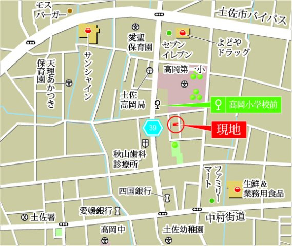  土佐市高岡町乙1棟の地図