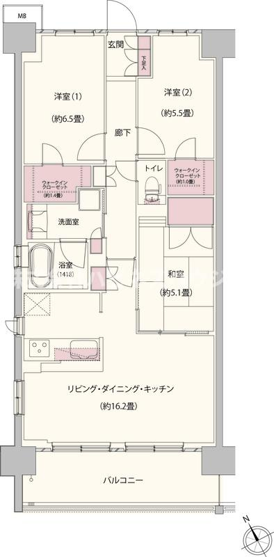 クレストフォルム柏サウスウイングの間取り