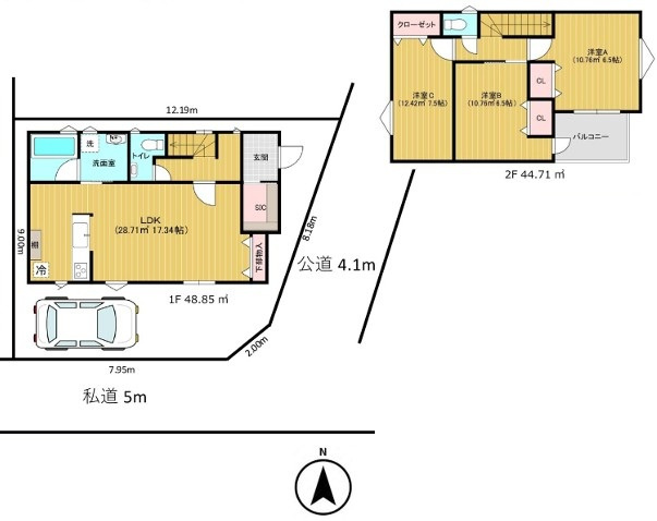 新座市石神5丁目　新築一戸建　西武池袋線　東久留米の間取り