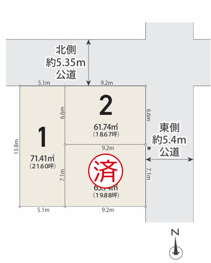 MELDIA北区生駒町1丁目｜名古屋市の戸建ならホームアップの区画図