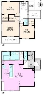 【全居室WIC完備】南国市緑ヶ丘2期3号棟　新築一戸建ての間取り|3号棟■建物価格3,298万円■土地面積174.71㎡■建物面積109.09㎡■3LDK
