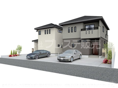 【完成予想図】 | 奈良市あやめ池南２丁目の新築一戸建 全２区画 | １号地建物完成イメージ／ご内覧いただけるモデルハウスもあります♪※現地に係員は常駐しておりません。