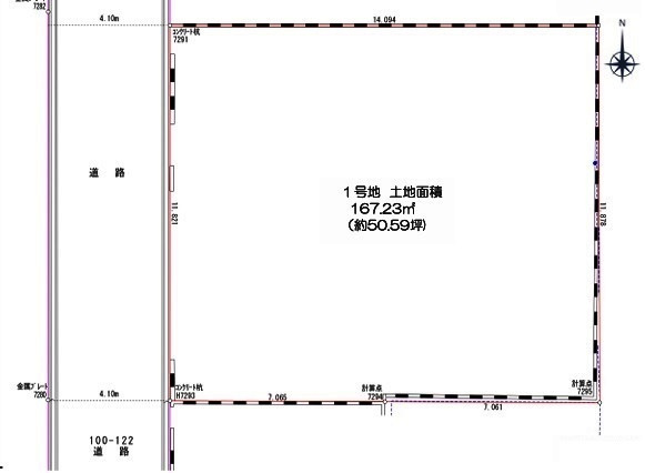 川越市今成4丁目　建築条件なし売地　JR川越線『西川越駅』徒歩7分　【泉小学区】の区画図
