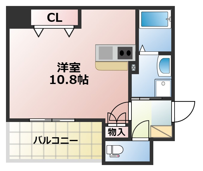 熊本市中央区新屋敷２丁目の賃貸マンションの間取り