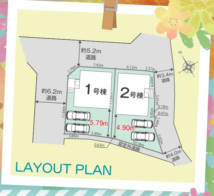 知立市八橋町的場83番地1『仲介手数料無料』新築一戸建て・建売の区画図