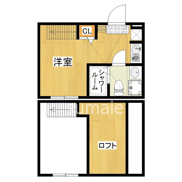 ハーモニーテラス北小岩Ⅲの間取り|ロフト付きのお部屋です♪