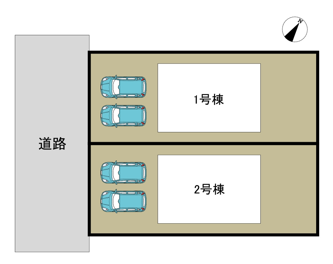 八戸市長苗代字化石　1号棟の外観