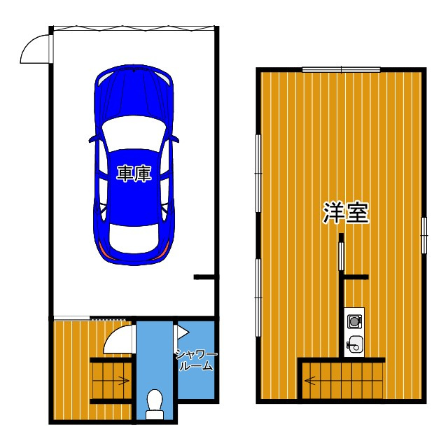 西板持ガレージハウスの間取り
