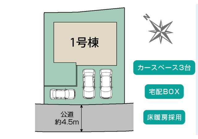 善部町新築戸建　駐車３台可能　リビング吹抜けの区画図