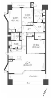 【間取り】 | ルネグランディル千里の森A棟