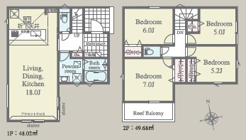 岡崎市中島町01期　新築分譲住宅　全2棟　2号棟の間取り