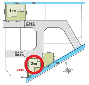 岡崎市中島町01期　新築分譲住宅　全2棟　2号棟の区画図
