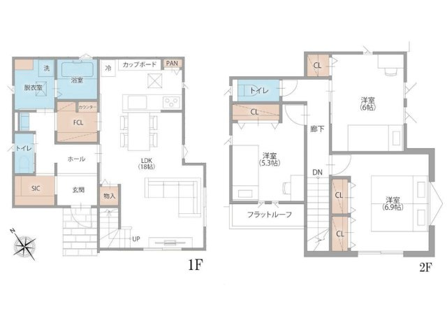 ヤマダホームズの新築分譲住宅　限定１邸　の間取り