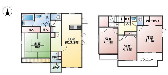 【間取り】 | 大網白里市みどりケ丘２丁目　中古戸建