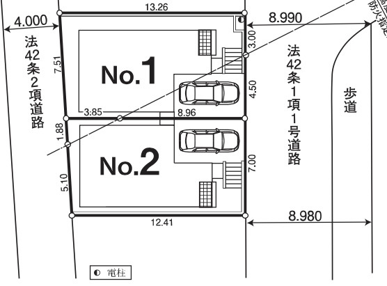 【仲介手数料無料】所沢市中新井全２棟１号棟　所沢市の新築住宅なら西武ハウジングの区画図