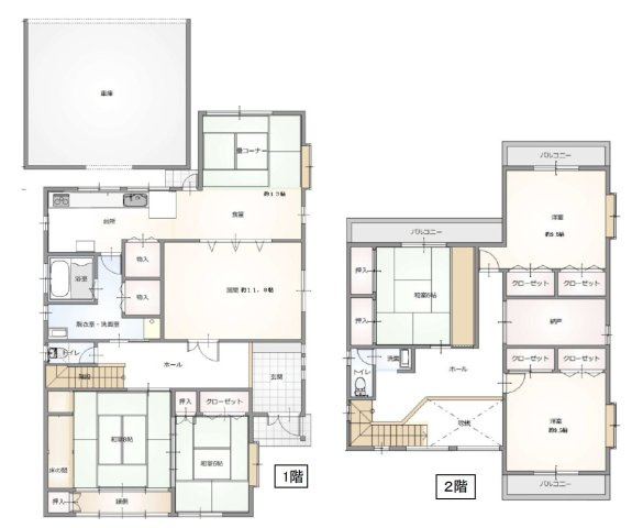 【間取り】 | 姫路市飾磨区阿成渡場　中古戸建 | 5SLDKです。