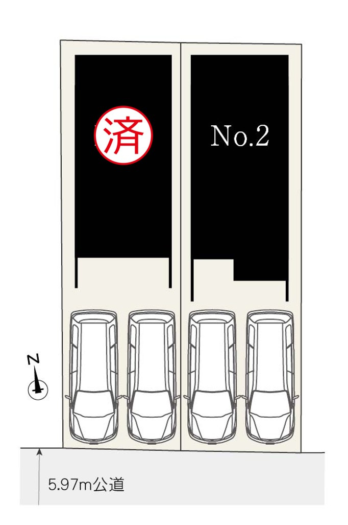 MELDIA北区清水308②｜名古屋市の戸建ならホームアップの区画図
