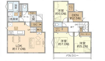 シューズインクローゼットや帰宅後すぐに手洗いができる快適な動線を備え、日々の暮らしやすさを追求した機能的な住まいです。