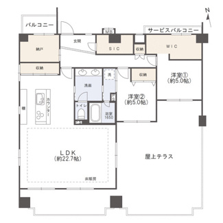 【間取り】 | 日商岩井帝塚山マンション | 【間取り】7階・南角住戸！2020年3月フルリノベーション済み◎
