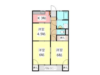 鶴城ハイツの間取り
