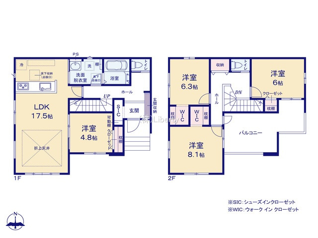 龍ケ崎市松ケ丘4期　新築戸建　2号棟の間取り
