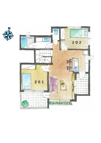 わんこハウス鶴見の間取り|全４戸の個室があり、インターネットを無料で使用できます。
