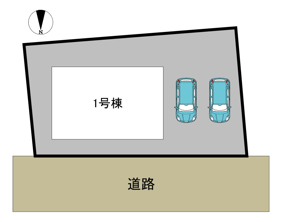八戸市白銀町字雷　1号棟の区画図