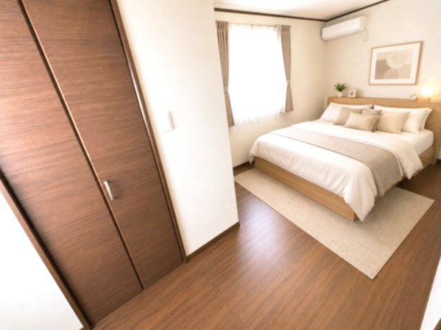 越谷市蒲生２丁目中古戸建の寝室|デジタル加工された写真です。