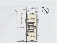 平塚市夕陽ケ丘2期　新築戸建　全2棟1号棟の区画図