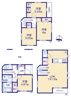 【間取り】 | 【仲介手数料無料！！】川崎市麻生区王禅寺西7丁目　新築戸建て（全7棟）A号棟　4690万円