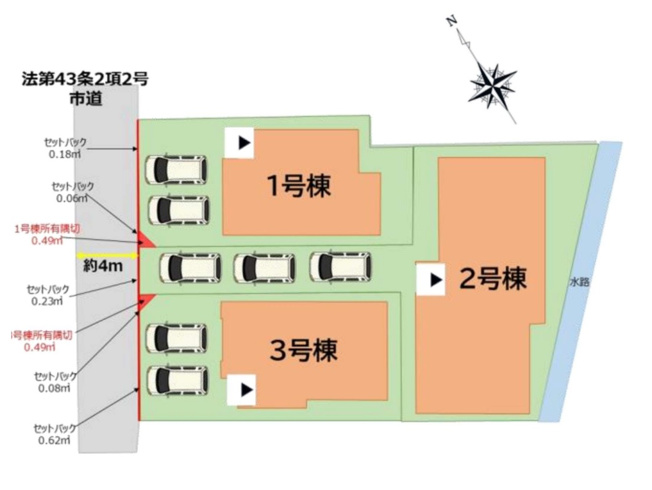 【区画図】 | 福岡市南区花畑1丁目3期・平屋　2号棟（全3棟）【仲介手数料無料・0円】 | 区画図です。2号棟