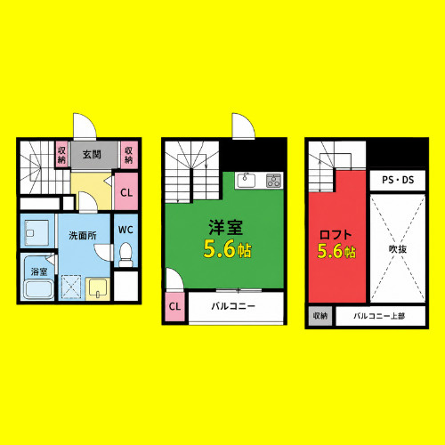 プレミア清水　名古屋市賃貸　仲介手数料無料の間取り