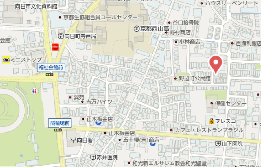 向日市寺戸町東野辺　新築戸建の地図