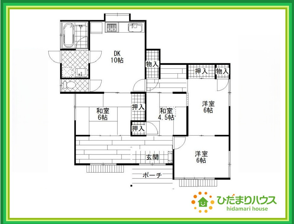 ひたちなか市中根　中古戸建の間取り|たっぷりの陽光と心地よい風が舞い込む住まい♪