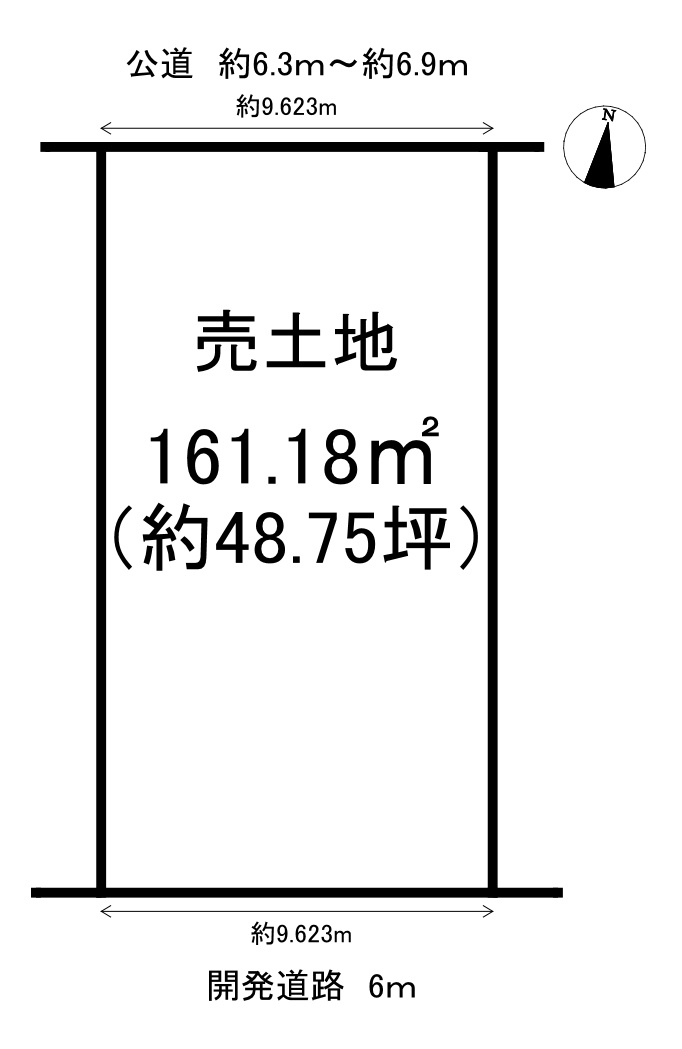 知多市日長字辰新田　全9区画　83号地の土地図|建築条件なし☆