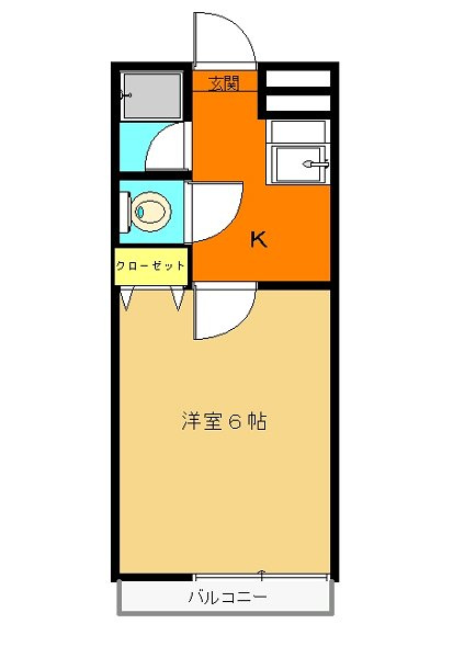 ツインコーポ谷津Ｂの間取り|冷蔵庫・洗濯機・電子レンジ付きの1Ｋのお部屋です