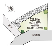 もねの里４丁目　建築条件無し土地の画像