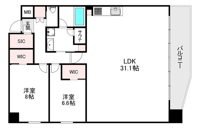 プレジオ北浜の間取り