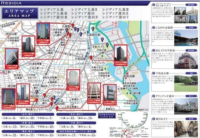 レジディア大森Ⅱの地図