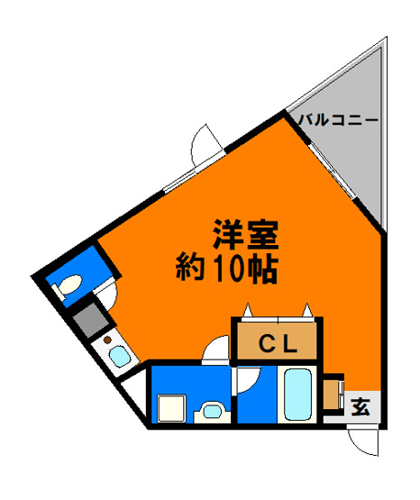 【間取り】 | パルコート八千代 | 【パルコート八千代】コンパクトなワンルームタイプ☆