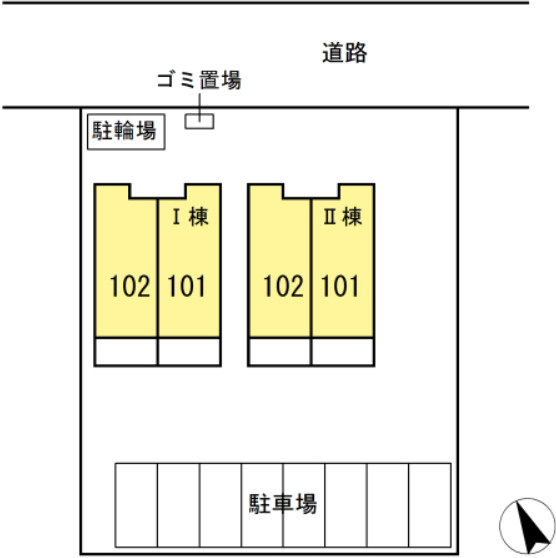 クローバーハウスA/B　Bの区画図