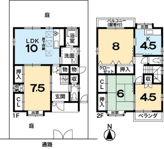 【間取り】 | 山端川岸町　中古戸建【南向き★平成９年築】