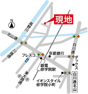 【地図】 | 山端川岸町　中古戸建【南向き★平成９年築】