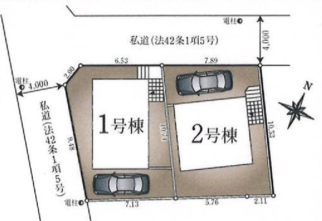 西武池袋線 ひばりヶ丘駅 17分 新築戸建 西東京市住吉町１丁目の区画図