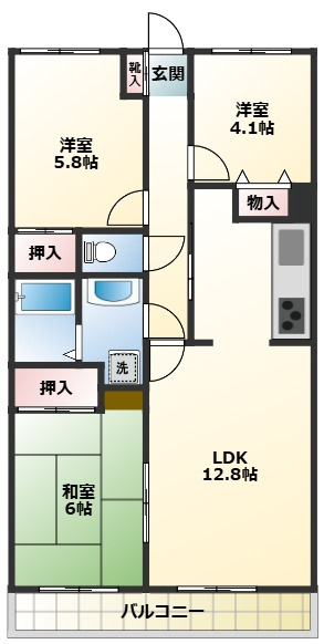 コルベイユ天神の間取り