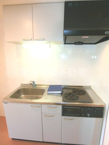 ストリーム多摩川のキッチン|2口ガスシステムキッチン　まな板が置ける調理スペースあります！